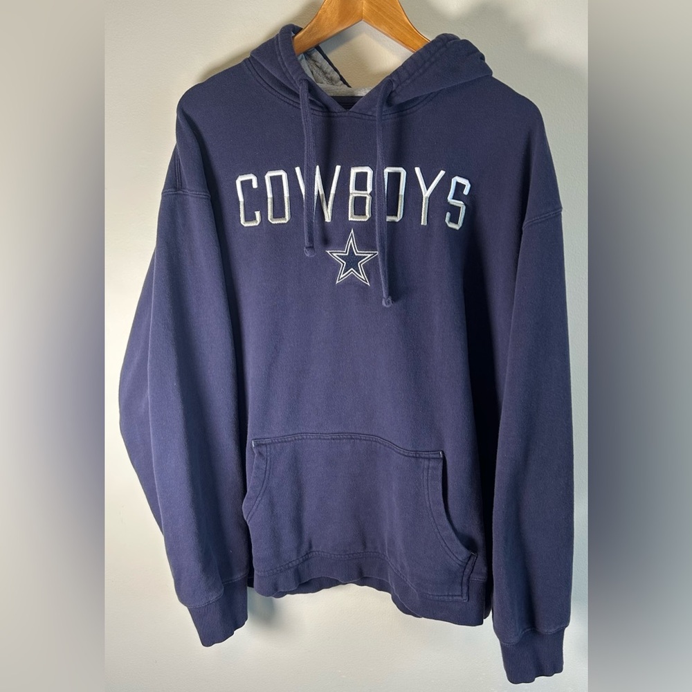 Dallas Cowboys Men's Faded Blue Hoodie Sweater NFL Official Merchandise Size XXL